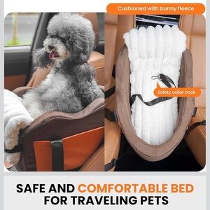 Cozy Brown and White Dog Car Seat